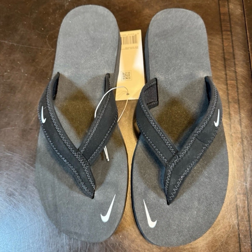 New Nike Thong Slides Sandals Black Flip Flop Size US 7 - Picture 5 of 13